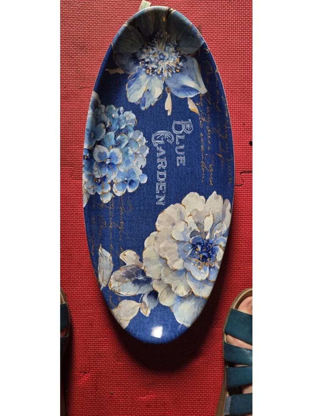 Indigold Certified International Signed Lisa Audit Floral OvalTray Floral 19.75